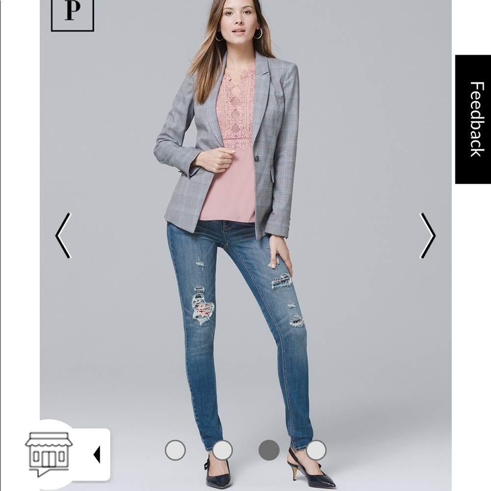 ⭐️HP⭐️NEW WHBM Destructed Floral Skinny Jeans